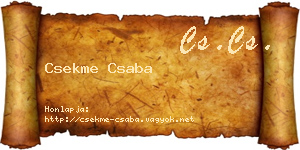 Csekme Csaba névjegykártya