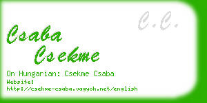 csaba csekme business card